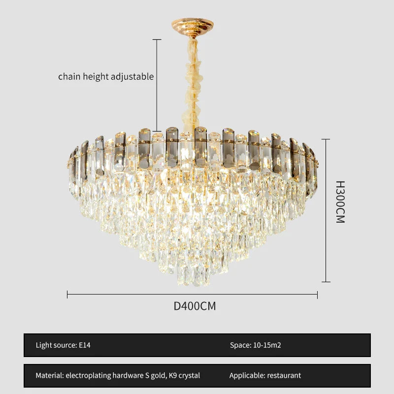 Afralia™ Luxury Crystal Chandelier for Living Room, Bedroom, and Restaurant