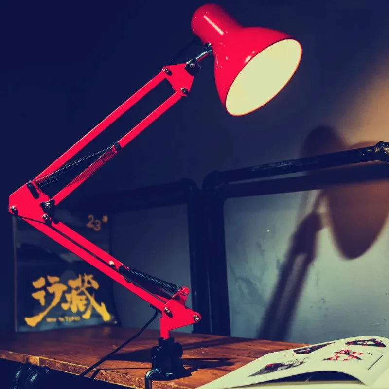 Afralia™ Adjustable Swing Arm LED Desk Lamp with Switch for Office Reading and Bedside