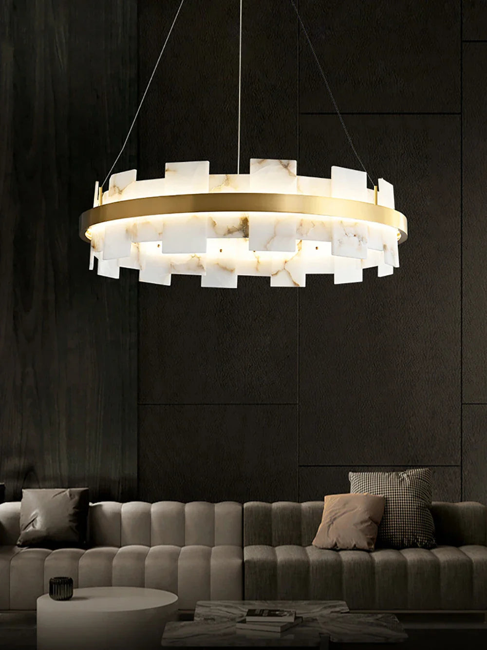 Afralia™ Marble Ceiling Chandelier: Luxury LED Hanging Lamp for Living Room Decor