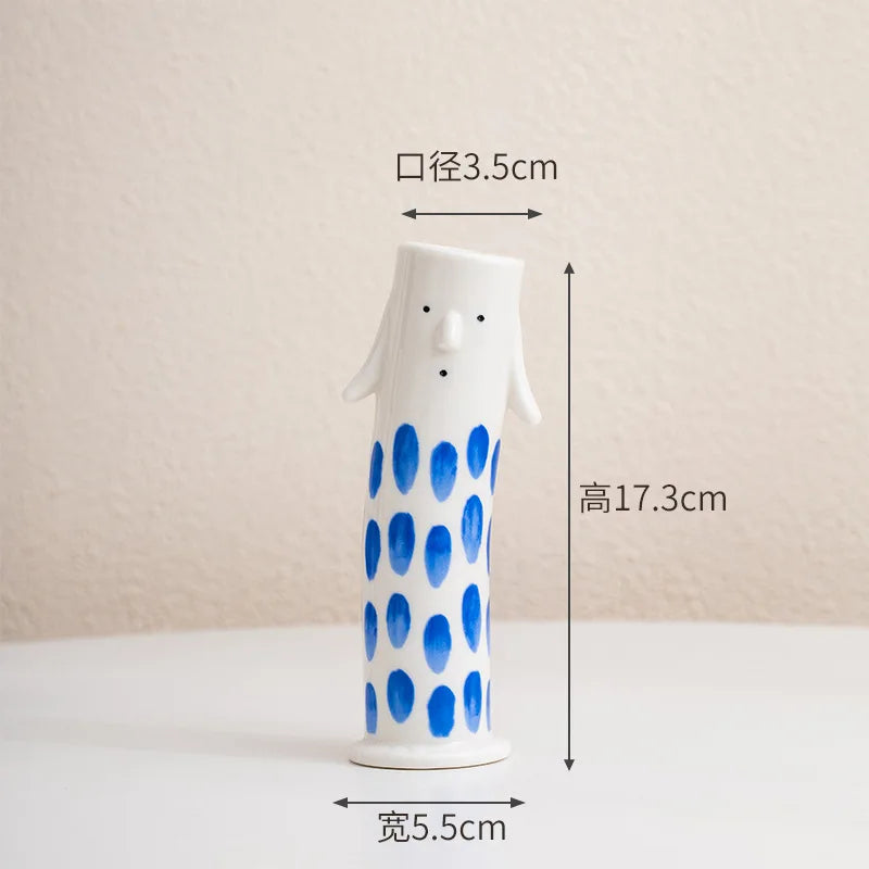 Afralia™ Ceramic Vase Coral Duct Family Home Decor Floral Arrangement Handmade Clay Art