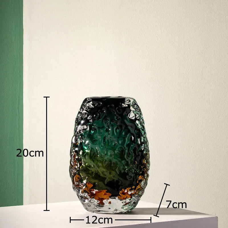 Afralia™ Deep Green Glass Vase: Elegant Hydroponics Floral Table Decoration
