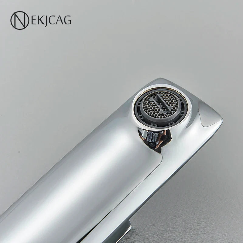 Afralia™ Chrom Basin Faucet Mixer Crane, Hot and Cold Water Tap, Single Handle Europen Design