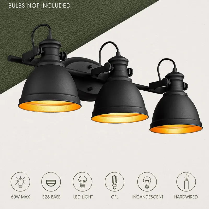 Afralia™ Retro 3-Head Iron Wall Lamp for Dining Room Bedroom Corridor Balcony