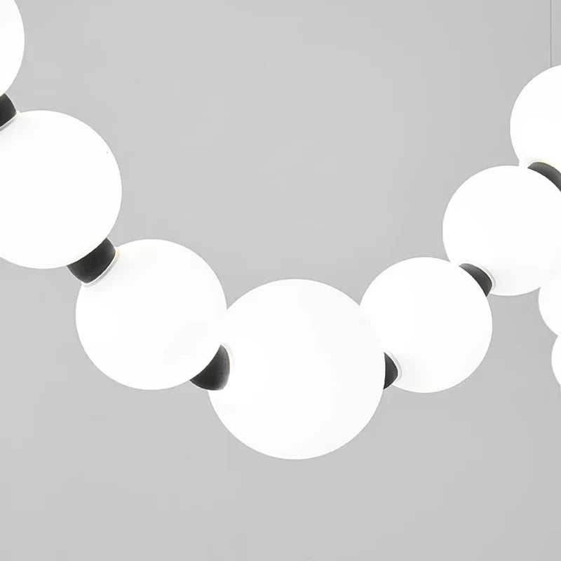 White Bead Pendant Necklace by Afralia™: Modern Chandeliers & Lamps for Home Decor