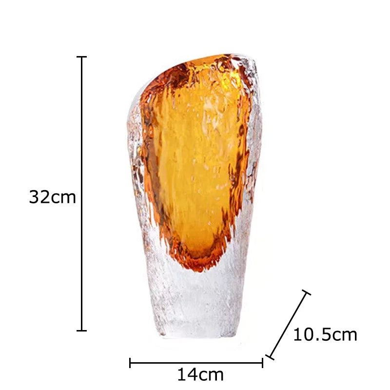 Afralia™ Amber Glass Vase: Table Decor, Flower Arrangement, Hydroponic Plant Pot