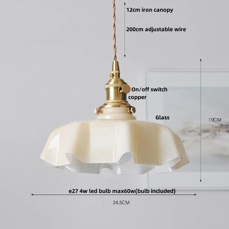 Afralia™ Pink Glass Art LED Pendant Light for Dining Room & Cafe