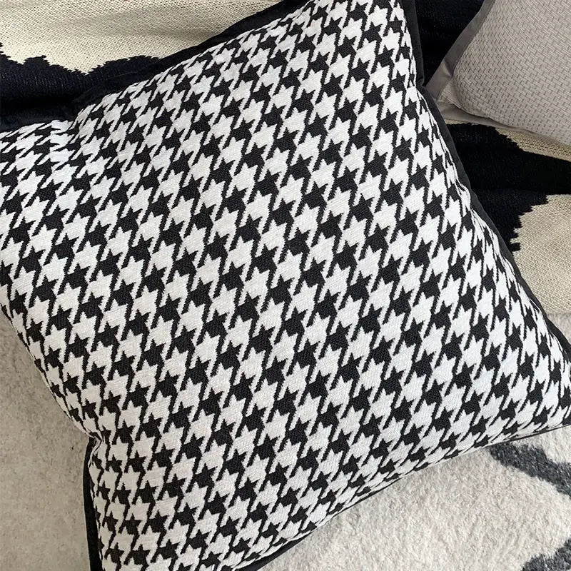 Afralia™ Houndstooth Jacquard Pillowcase 45X45CM – Nordic Simple Decorative Throw Pillow Cover