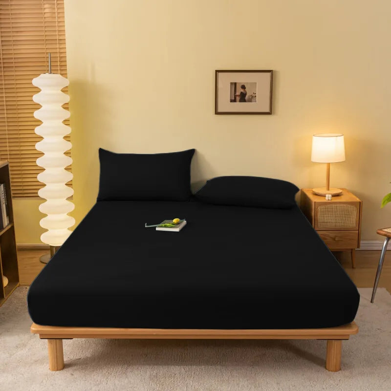 Afralia™ Cozy Solid Color Fitted Sheet - All Seasons Mattress Cover