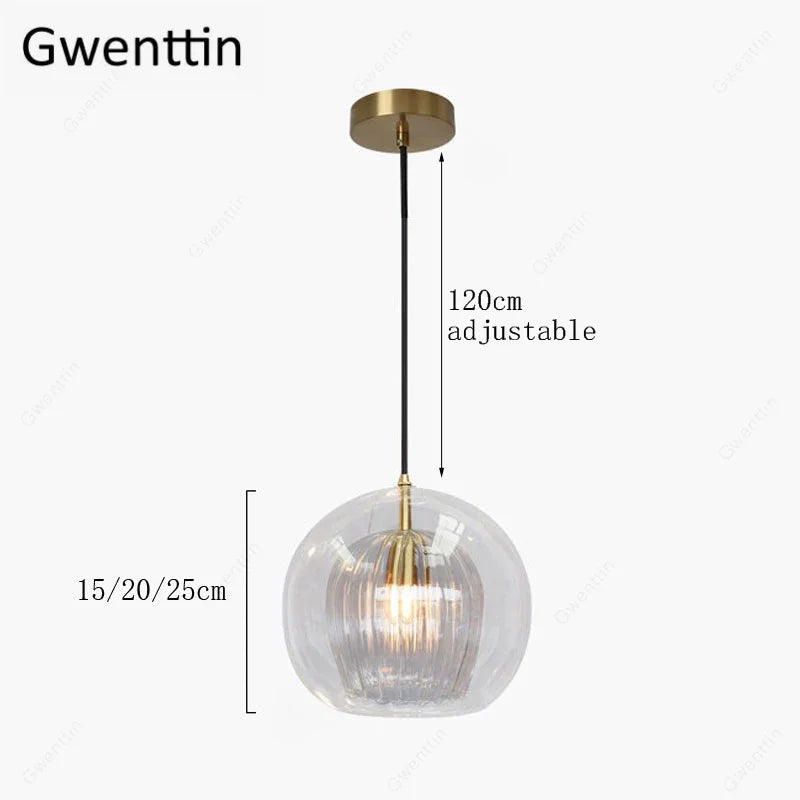 Afralia™ Nordic Glass LED Pendant Light for Modern Kitchen and Living Room