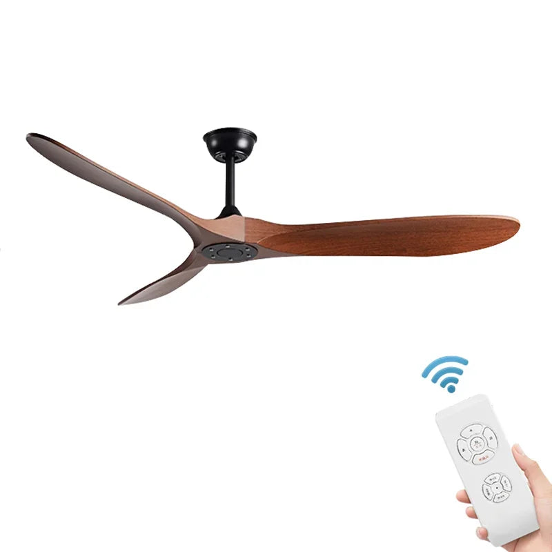 Afralia™ Vintage Industrial Wooden Ceiling Fan with Remote Control