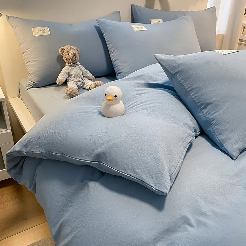 Afralia™ Cozy Plaid Duvet Cover | Simple Nordic Comforter Cover | Non-Fading Washed Cotton Bedding