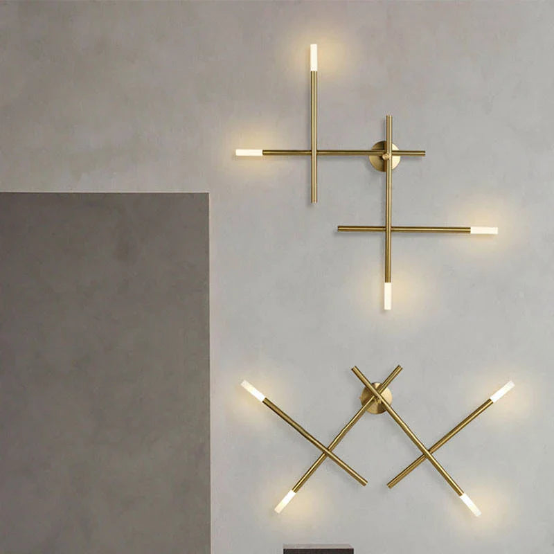 Afralia™ Cross-Shaped Wall Lamp for Bedroom Sofa Living Room Staircase - Nordic Design