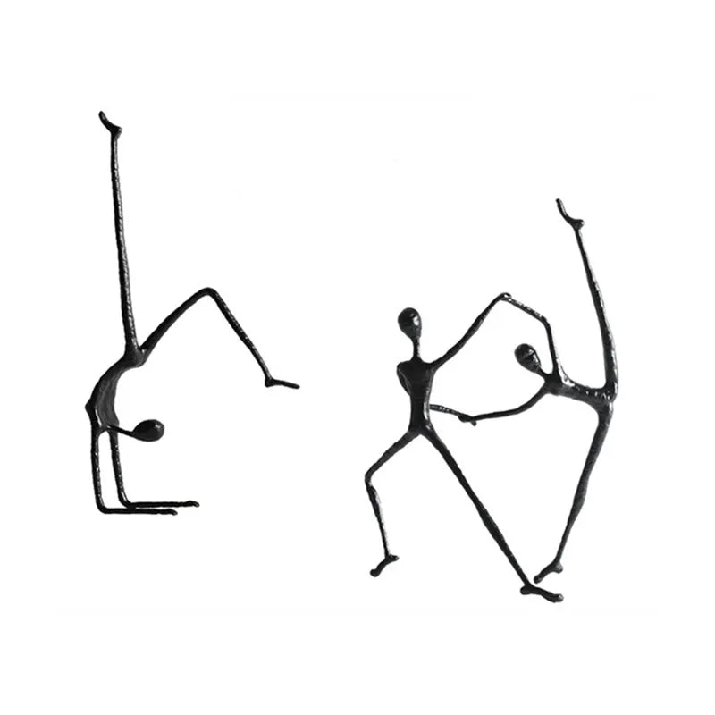 Afralia™ Black Metal Sports Figure Sculpture for Elegant Home Decor