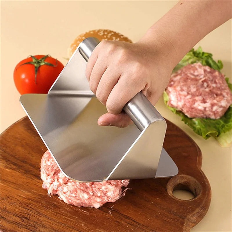 Afralia™ Stainless Steel Smash Burger Press for Flat Top Grills, Round/Square Hamburger Meat Press