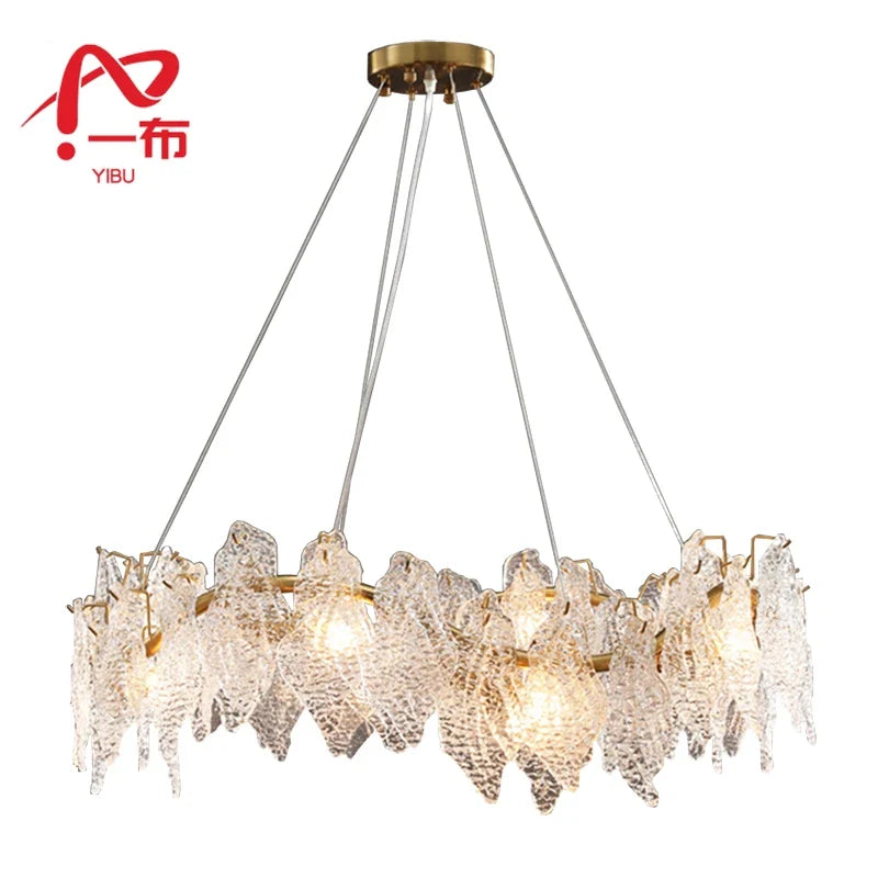 Afralia™ Wavy Copper Chandelier: Light Luxury for Living Room, Study, Bedroom