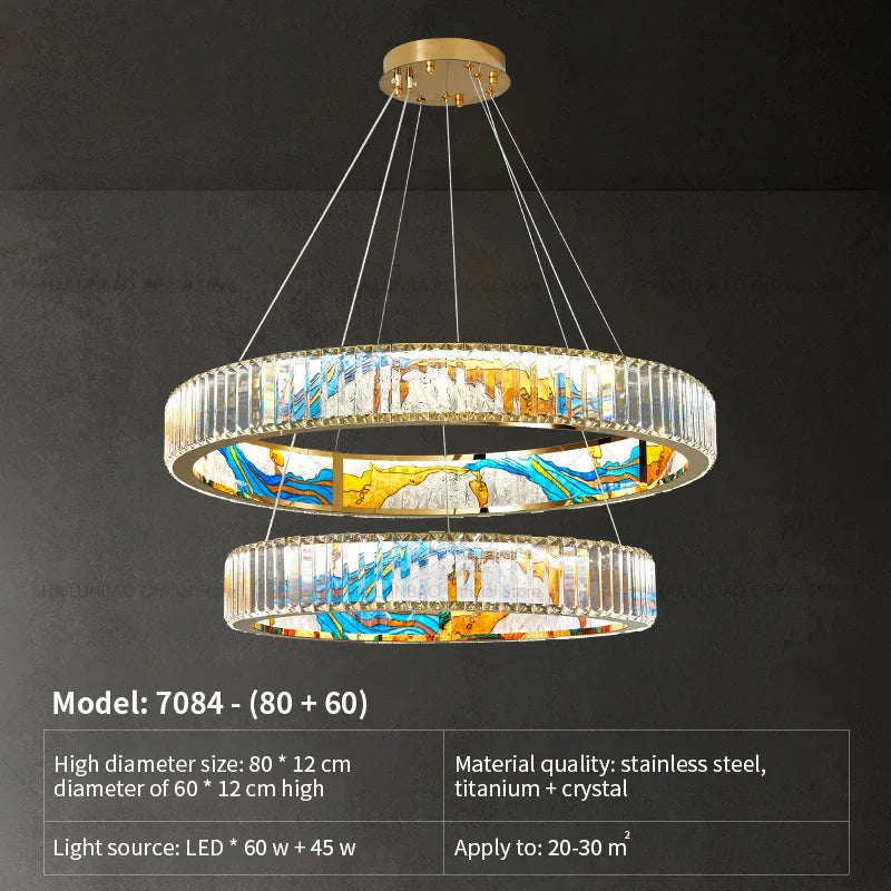 Afralia™ Crystal Chandelier Ring Light Modern Elegant Dining Living Room Lighting