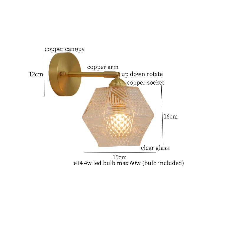 Afralia™ Bell Glass LED Wall Lamp for Living Room, Bathroom, Stair Light - Japanese Vintage Style