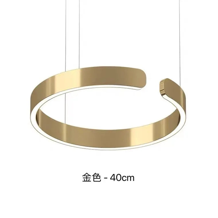Afralia™ Rose Gold C-Shaped Pendant Light for Luxury Home Dining Room Hall