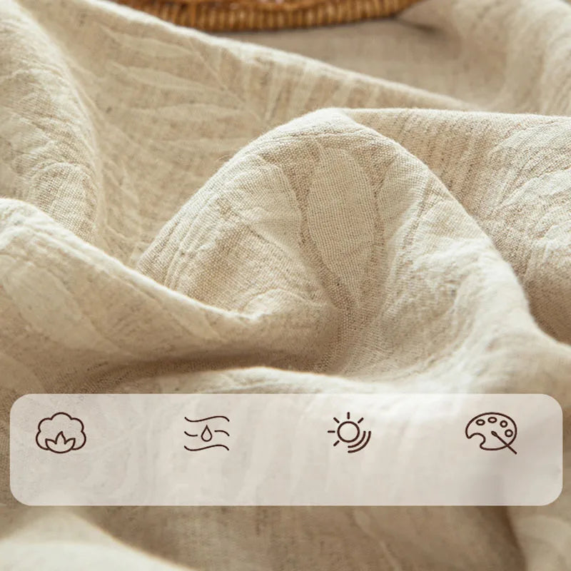 Afralia™ Cotton & Linen Bed Sheet Set: Luxury, Skin-Friendly, All Seasons, Queen & King Sizes