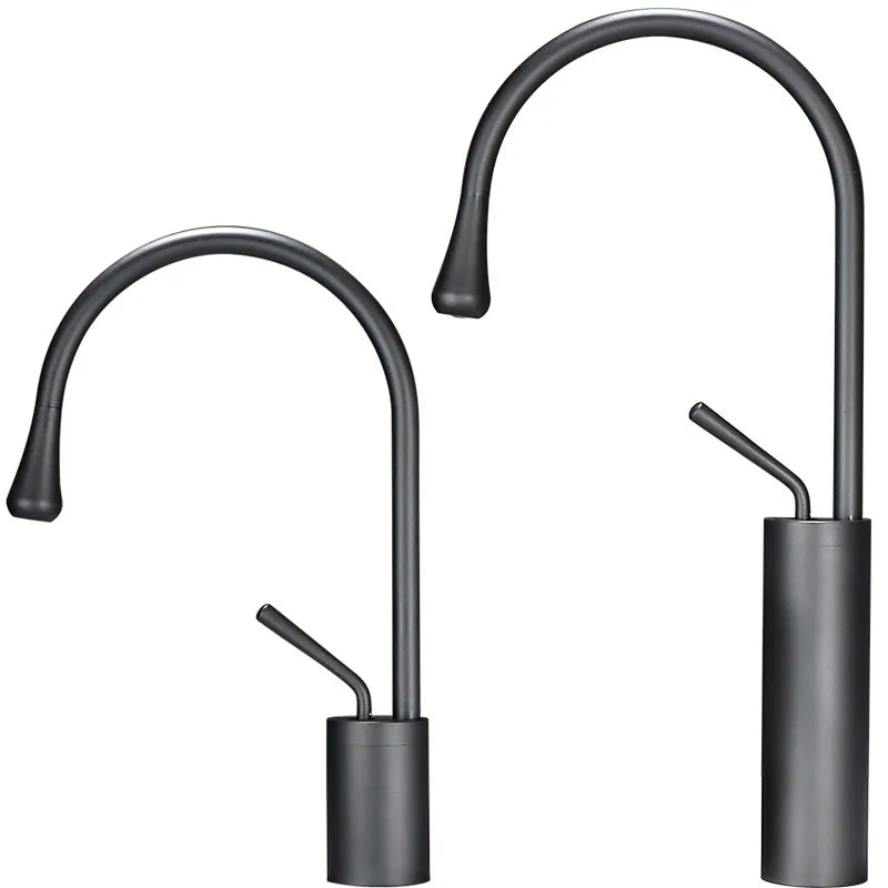 Afralia™ Brushed Gold Basin Faucet Hot Cold Black Sink Kitchen Swivel Water Crane