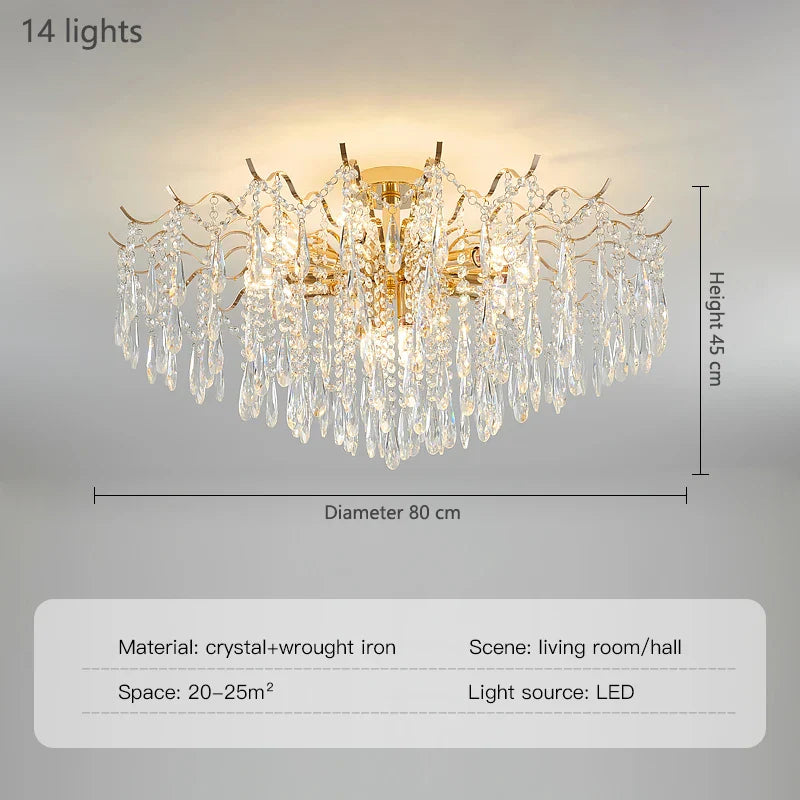 Afralia™ Crystal Luxury Chandelier: Nordic Style Living Room Dining Bedroom Lamp