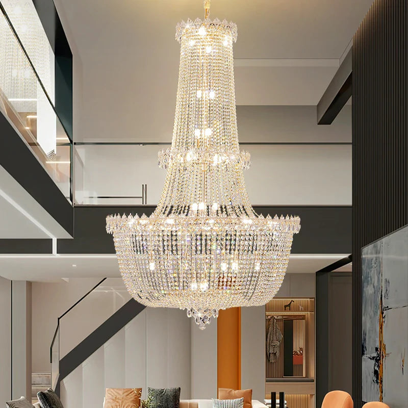 Afralia™ Crystal Duplex Chandelier: New Light Luxury Modern Design for Living Room & Hall