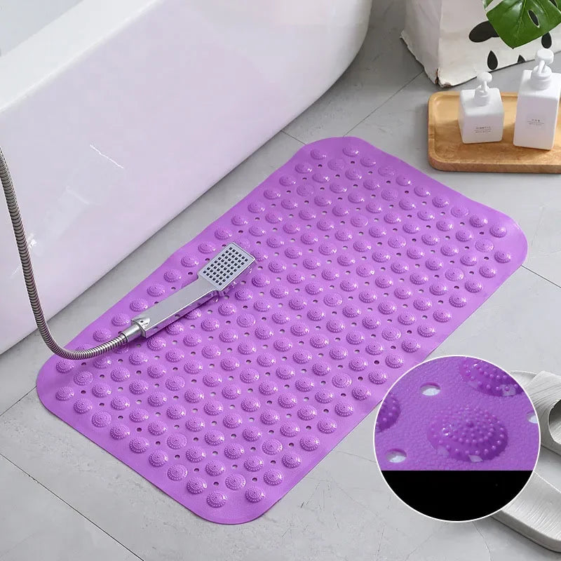 Afralia™ Non-Slip Bathtub Mat with Drain Hole and Suction Cups