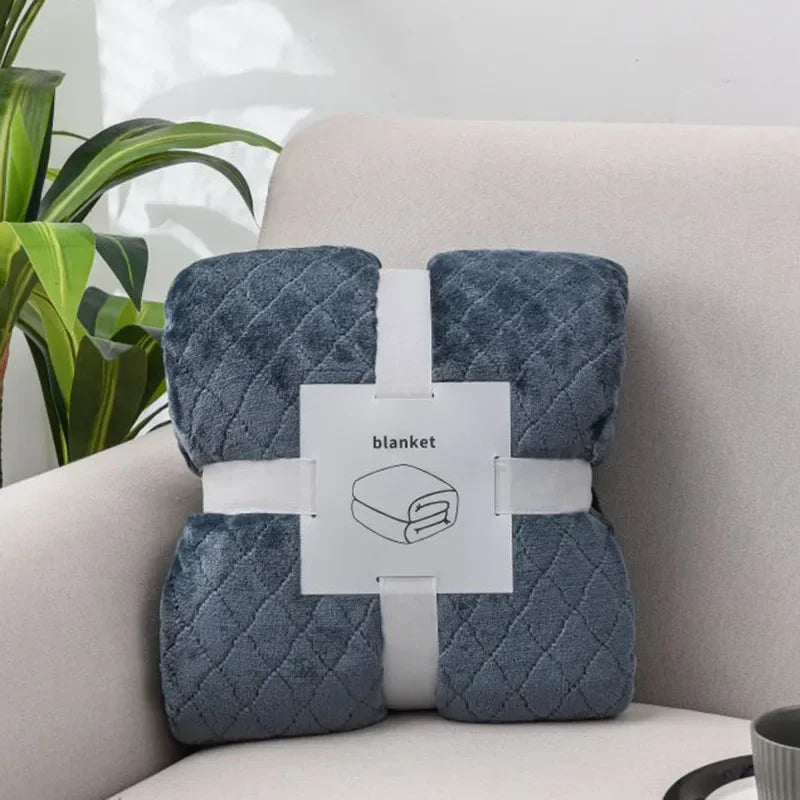 Afralia™ Plush Diamond Jacquard Blanket: Warm & Cozy Sofa Cover for Queen King