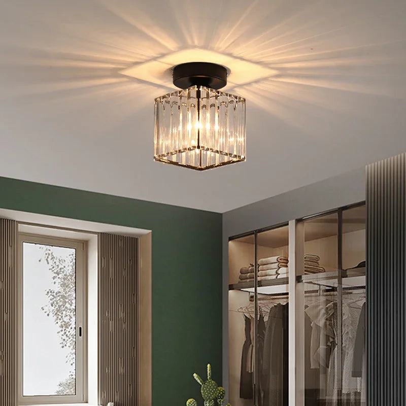Afralia™ Modern LED Ceiling Light with Luxury Crystal Lampshade
