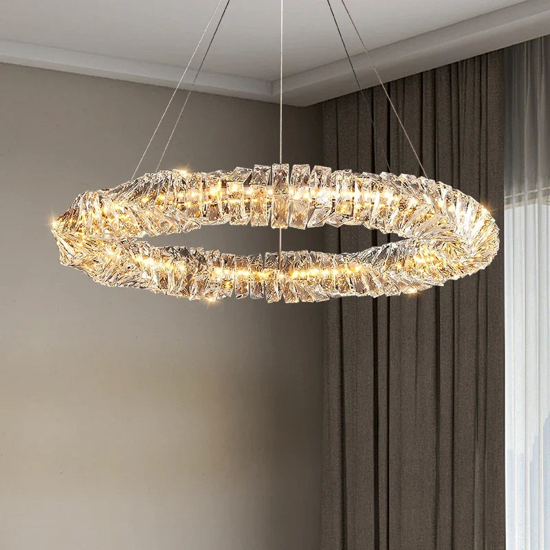 Afralia™ Crystal Pendant Chandelier for Luxury Home Decor Lighting