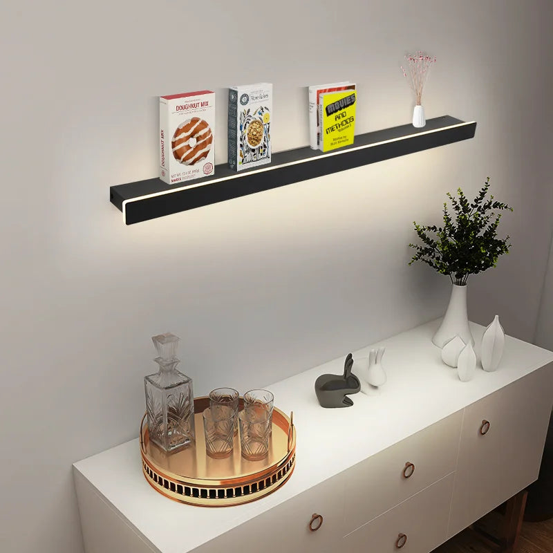 Afralia™ Acrylic LED Wall Lamps with Hooks for Bedroom Shelves & Background Wall Decor