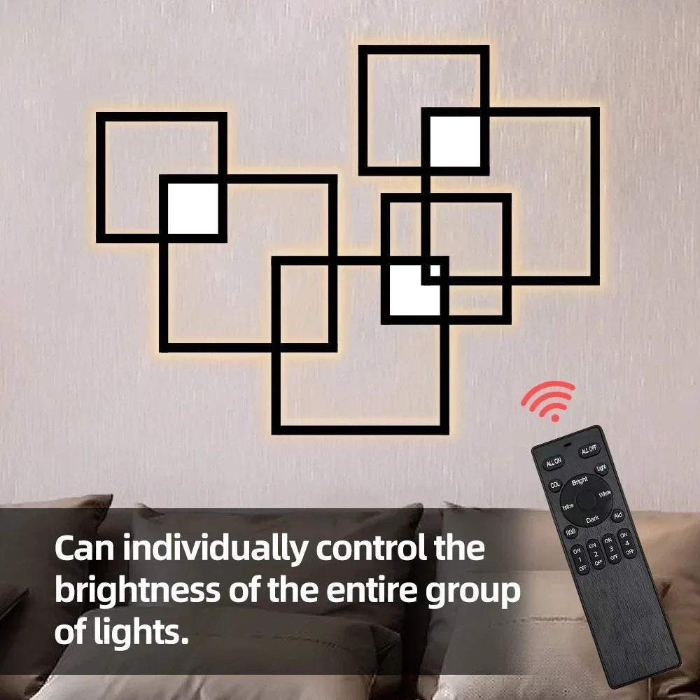 Afralia™ LED Square Wall Lamp for Living Room Bedroom Foyer - Indoor Decor Lighting