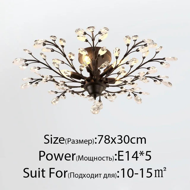 Afralia™ Nordic Crystal Chandelier: Retro Candle LED Pendant Lamps for Living Room