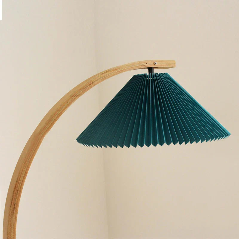 Afralia™ Nordic Wood Floor Lamp, Pleated Decoration for Living Room, Bedroom, Study & Dining