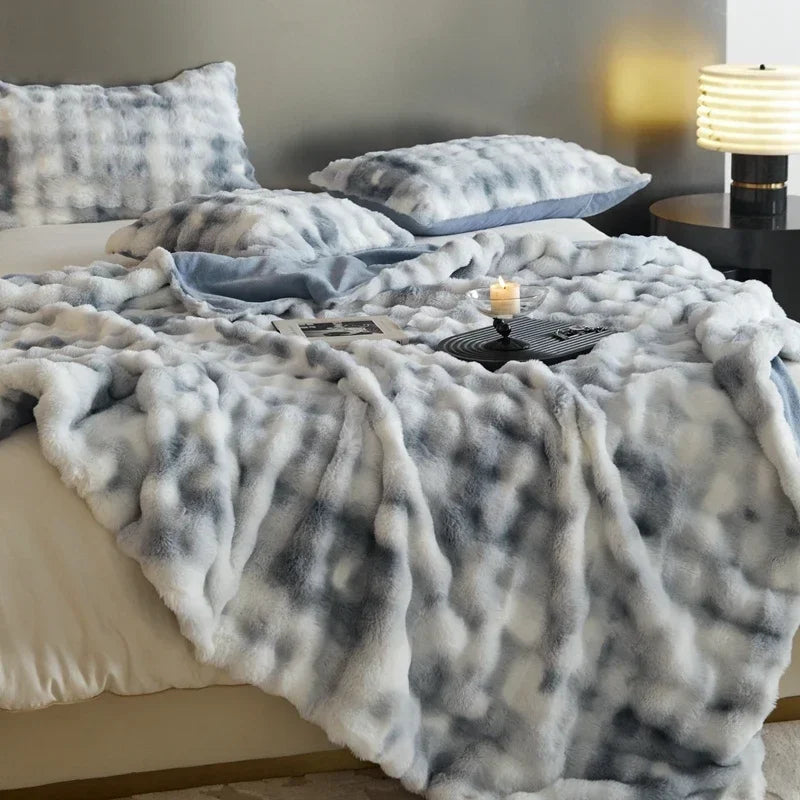 Afralia™ Cozy Fleece Throws - Soft Plaid Blankets for Warmth and Comfort