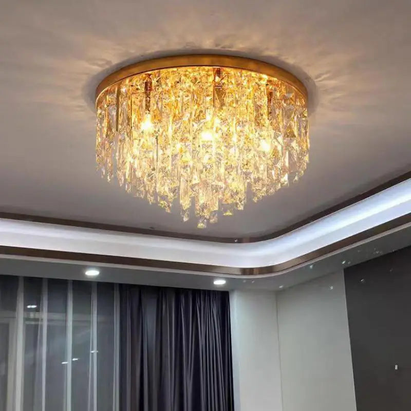 Afralia™ Modern Crystal LED Ceiling Chandelier Lighting Fixture