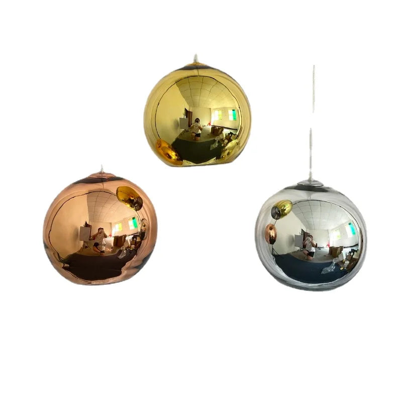 Afralia™ Copper Glass Ball Pendant Light Globe Kitchen Hanging Lamp Industrial Decor