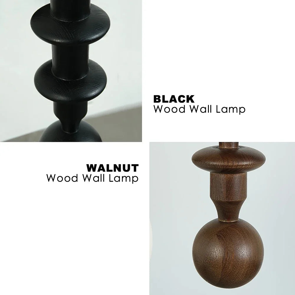 Afralia™ Retro Spiral Wooden Wall Lamp with Switch LED Light for Bedroom & Living Room