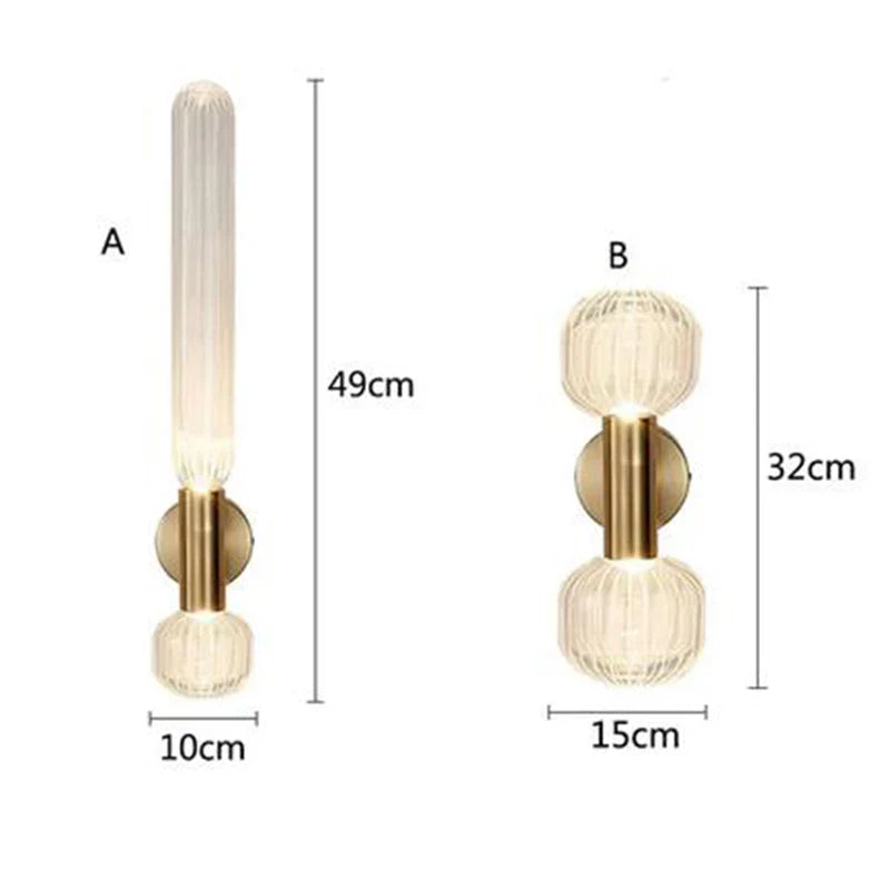 Afralia™ Modern LED Glass Wall Sconces for Living Room Bedroom Restaurant Interior Lighting