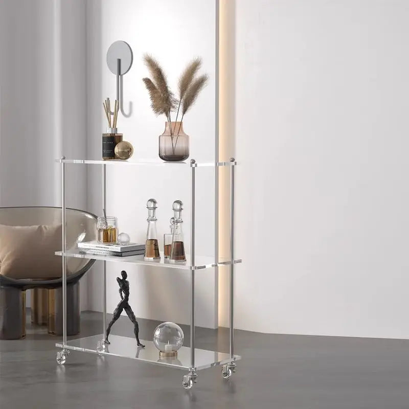 Afralia™ Transparent Acrylic Living Room Display Cabinet - Minimalist Multi-layer Storage