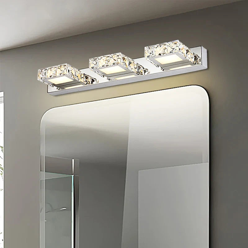 Afralia™ Crystal LED Mirror Light: Modern Bathroom Wall Sconce Stainless Steel Lighting Fixtures