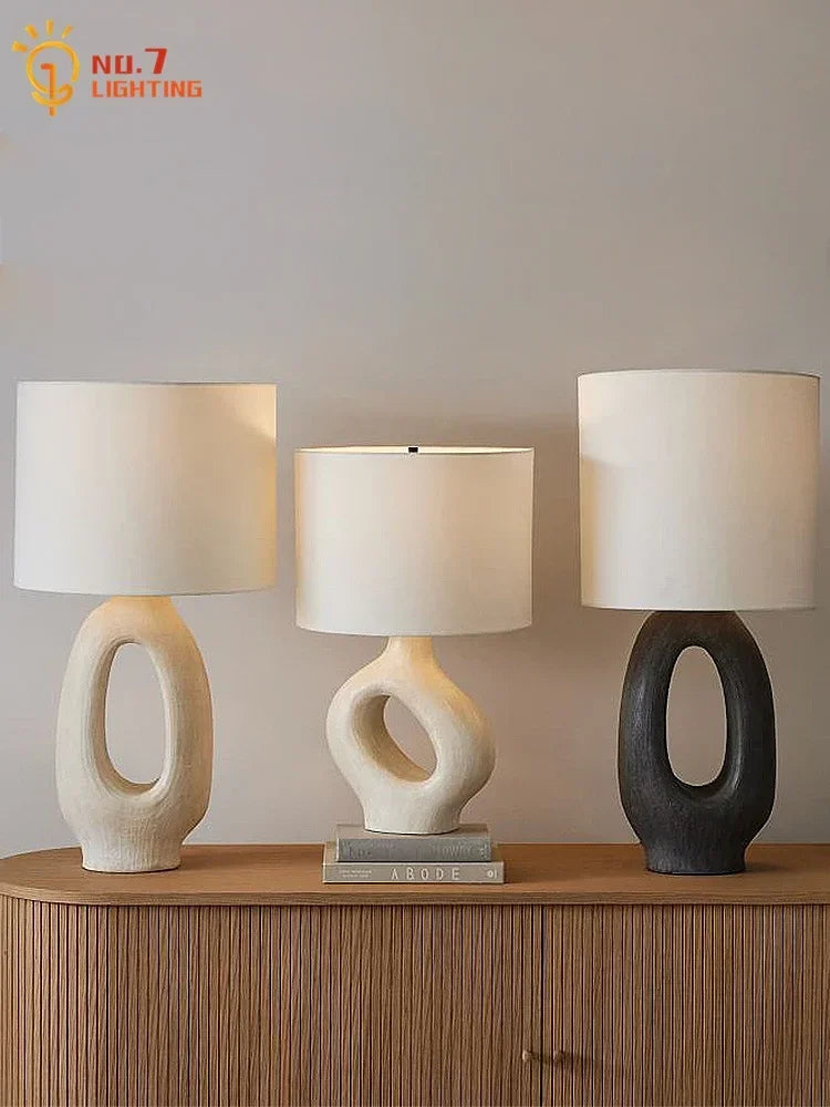 Afralia™ Modern Wabi-sabi LED Resin Table Lamp for Living Room Bedroom Sofas