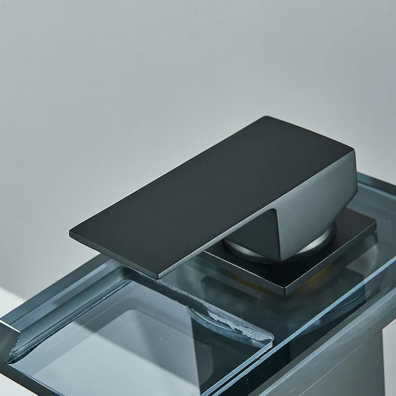 Afralia™ LED Color Changing Waterfall Basin Faucet with Mixer Tap for Bathroom Sink