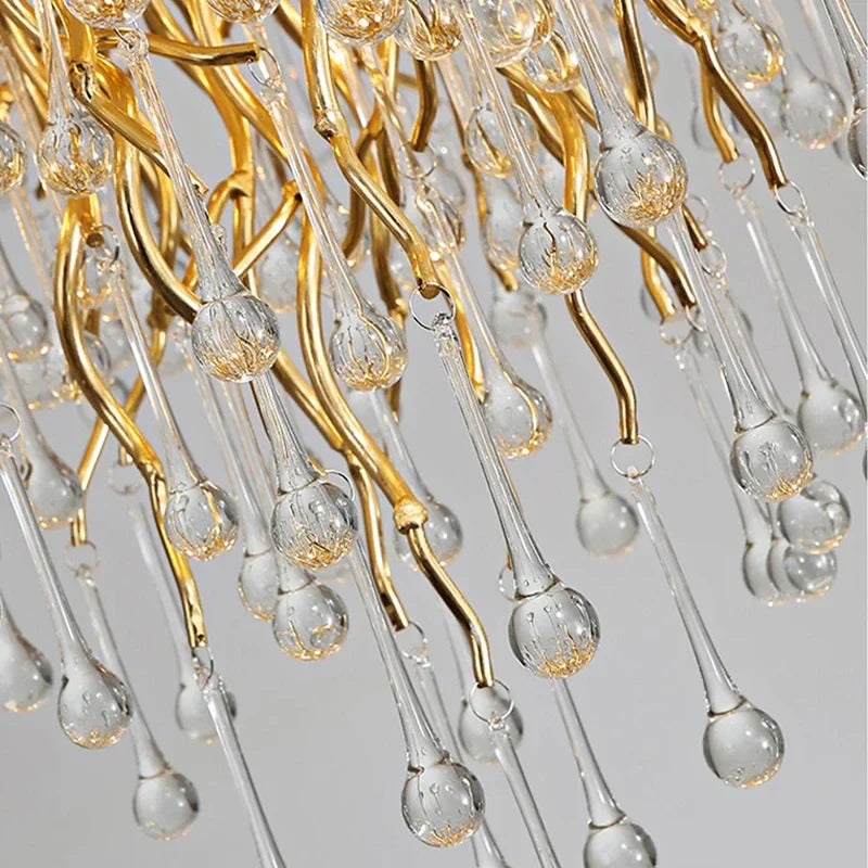 Afralia™ Gold Crystal Ceiling Chandelier for Elegant Home Lighting