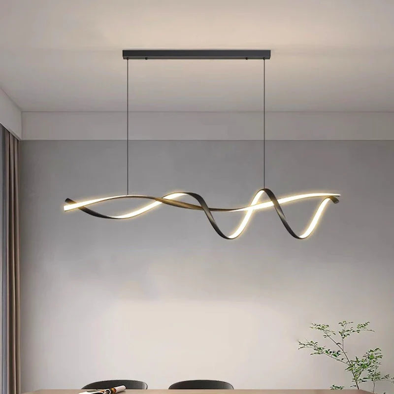 Afralia™ Modern LED Chandelier for Dining Room, Hanging Pendant Light Fixture