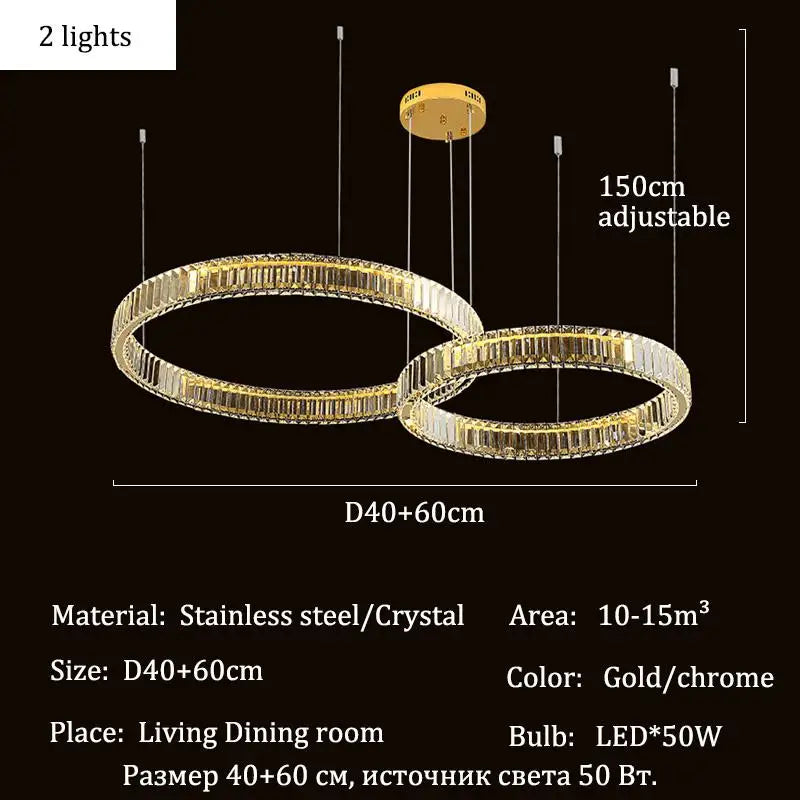 Afralia™ Crystal LED Ceiling Chandelier for Living Room & Bedroom Lighting
