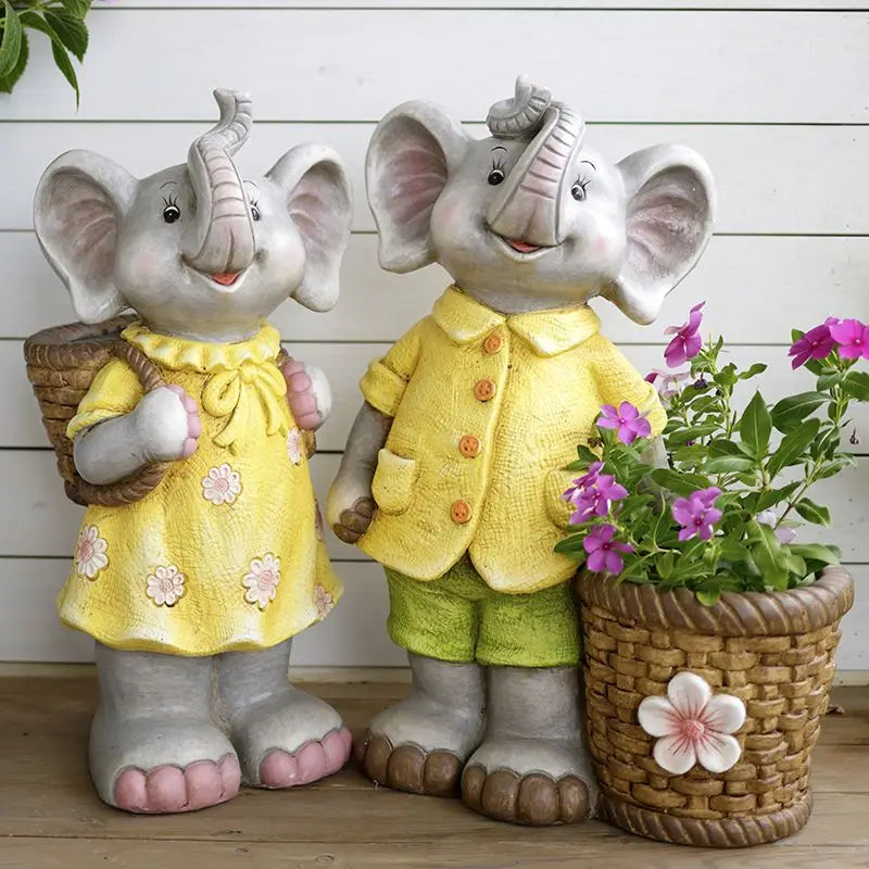 Afralia™ Elephant Garden Decoration | Creative Animal Flower Pots for Kindergarten and Outdoor Decor