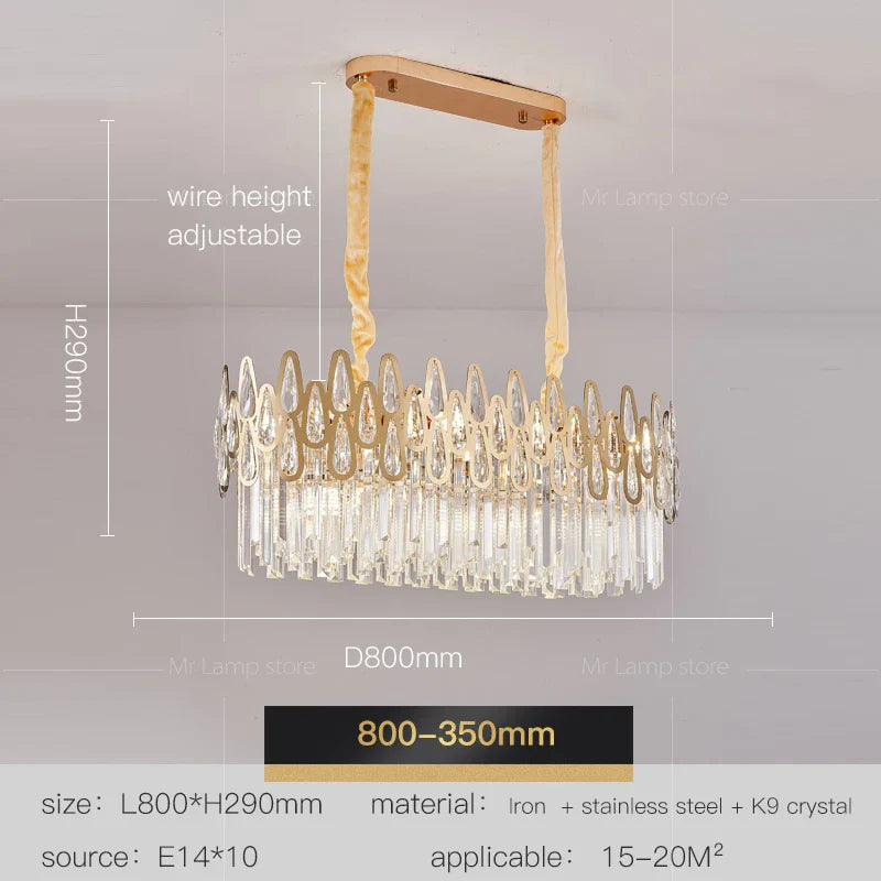 Afralia™ Water Drop Crystal Chandelier for Living Room, Dining Room, and Bedroom