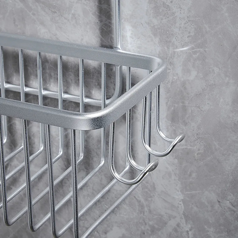 Aluminium Bathroom Shelf with Faucet Hanger by Afralia™ - Shower Shampoo Holder and Storage Organizer