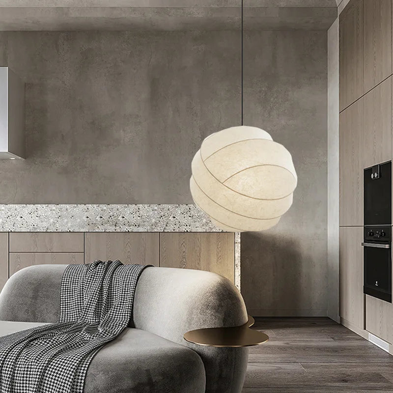 Afralia™ Wabi Sabi Silk Pendant Lamp | Japanese Chandelier for Home & Shop Decor